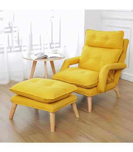 1人掛けソファ　リクライニング　イエロー Amazon｜一人用 ソファー オットマン付きソファ 1人掛け ソファー